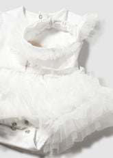 Body Tutu Con Diadema Blanco Mayoral detalle
